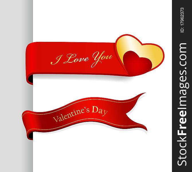 Set of Valentine's Day ribbons. Vector art
