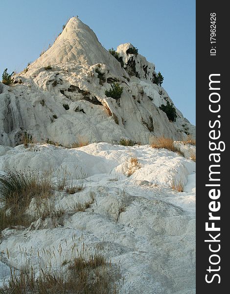 Pamukkale pools, View from the hill. Pamukkale pools, View from the hill