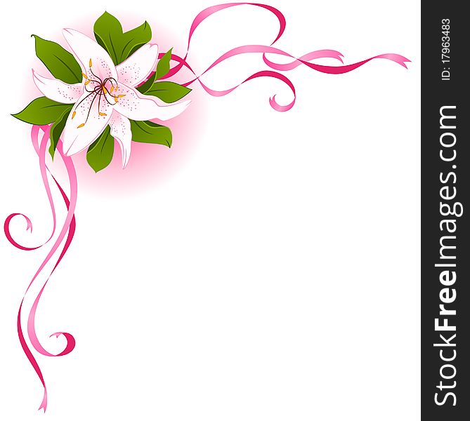 Beautiful Lily design element.illustration for a design