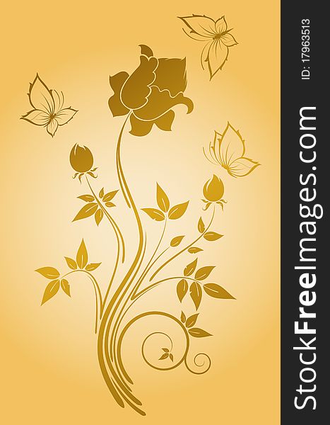 Background With Abstract Flowers