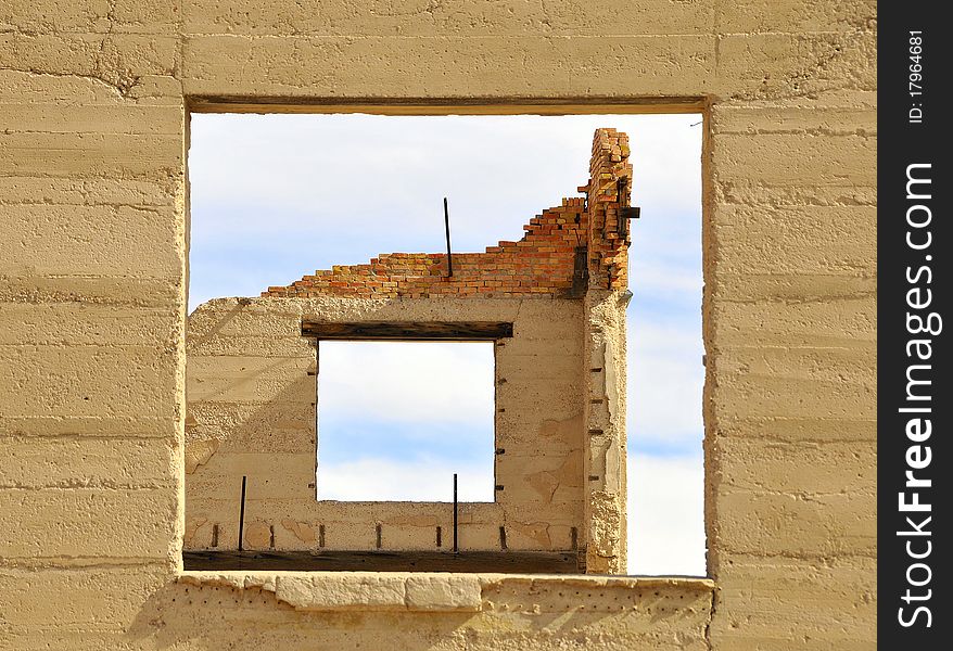 Architectural Ruins In Ghost Town