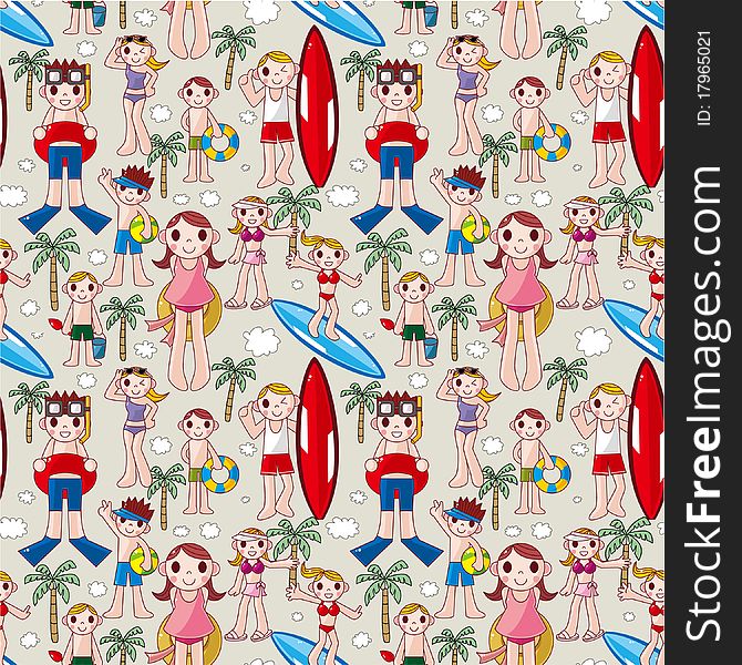 Seamless summer people pattern