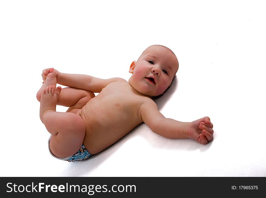 Boy at the age of 5 months, isolated. Boy at the age of 5 months, isolated