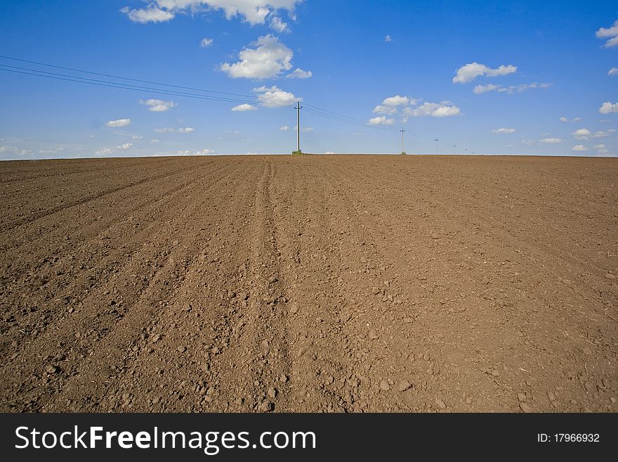 Perspective of a ploughed field. Perspective of a ploughed field.