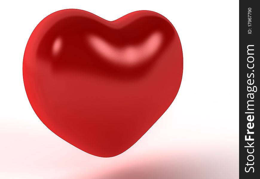 Red heart with a diffuse reflection on a white background â„–2. Red heart with a diffuse reflection on a white background â„–2