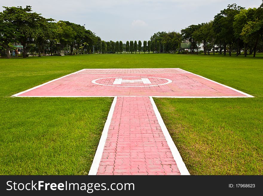 Heliport for helicopter  in lopburi of Thailand