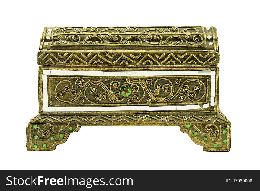 Decorated Thai chest isolated on white background. Decorated Thai chest isolated on white background.
