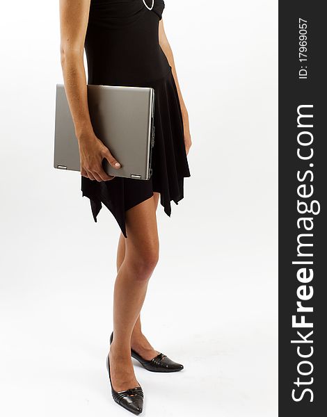 Stylish woman with a laptop