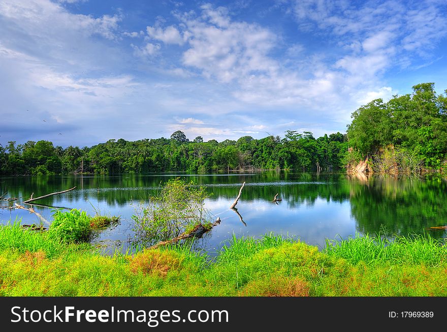 HDR of beautiful quarry in Pulau Ubin, Singapore. HDR of beautiful quarry in Pulau Ubin, Singapore.