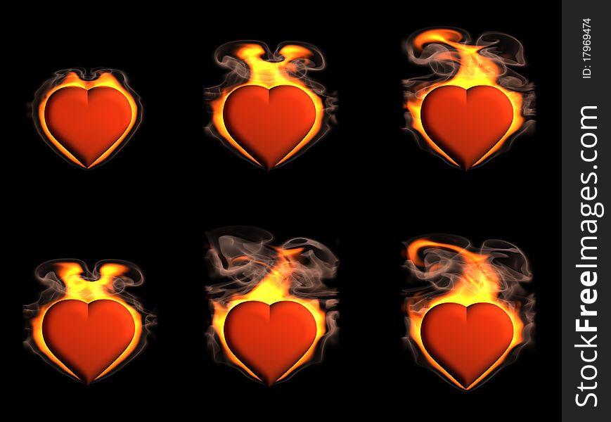 Heart in fire