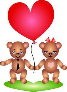 Happy Teddy Bears Couple Stock Images Happy Teddy Bears Couple Stock Images