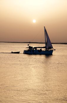 Boat In Ria Formosa, Natural Conservation Stock Photography Boat In Ria Formosa, Natural Conservation Stock Photography