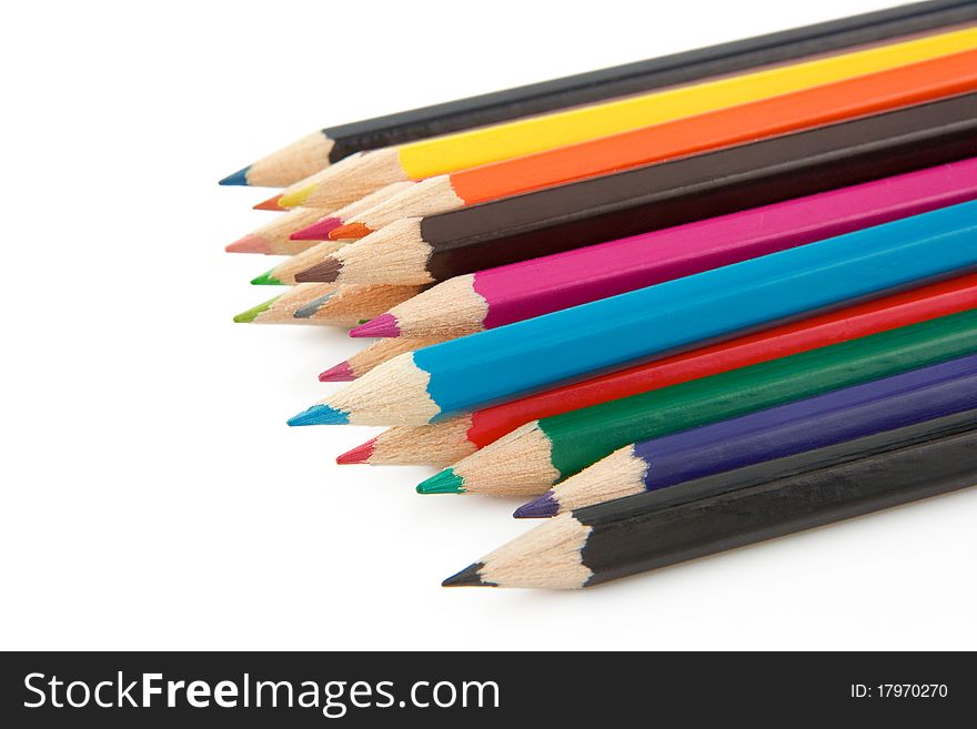 Colorful Pencils Isolated On White