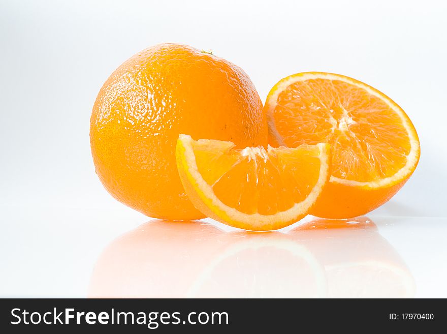 Fresh Orange on a white background