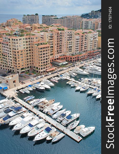 Harbor and Port of Fontvieille in Monaco. Harbor and Port of Fontvieille in Monaco.