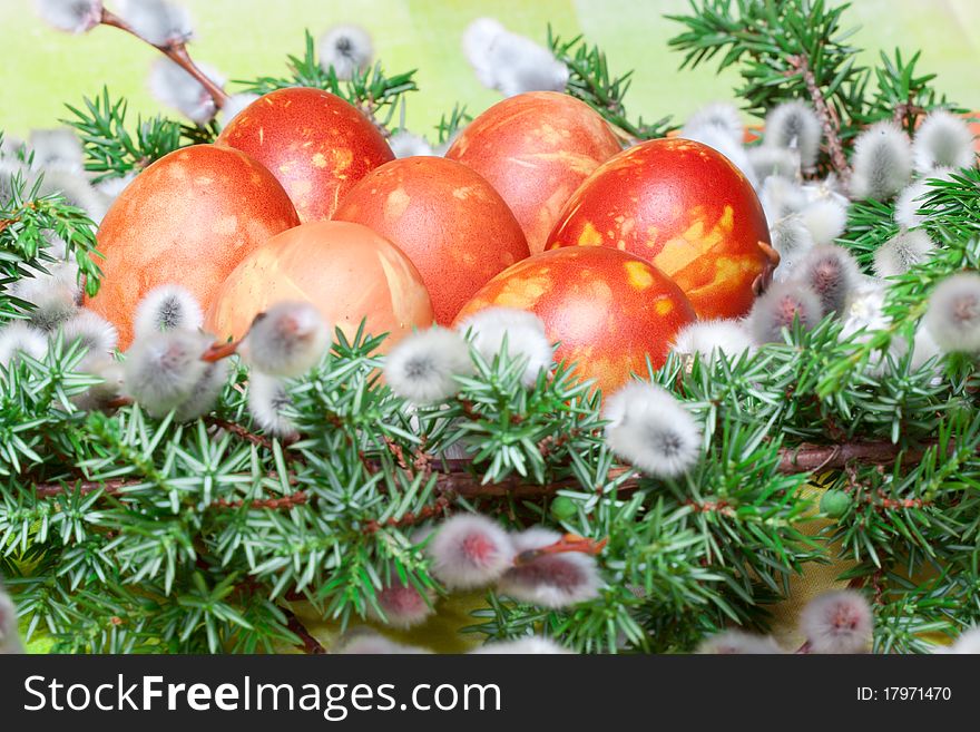 Decoration of easter eggs