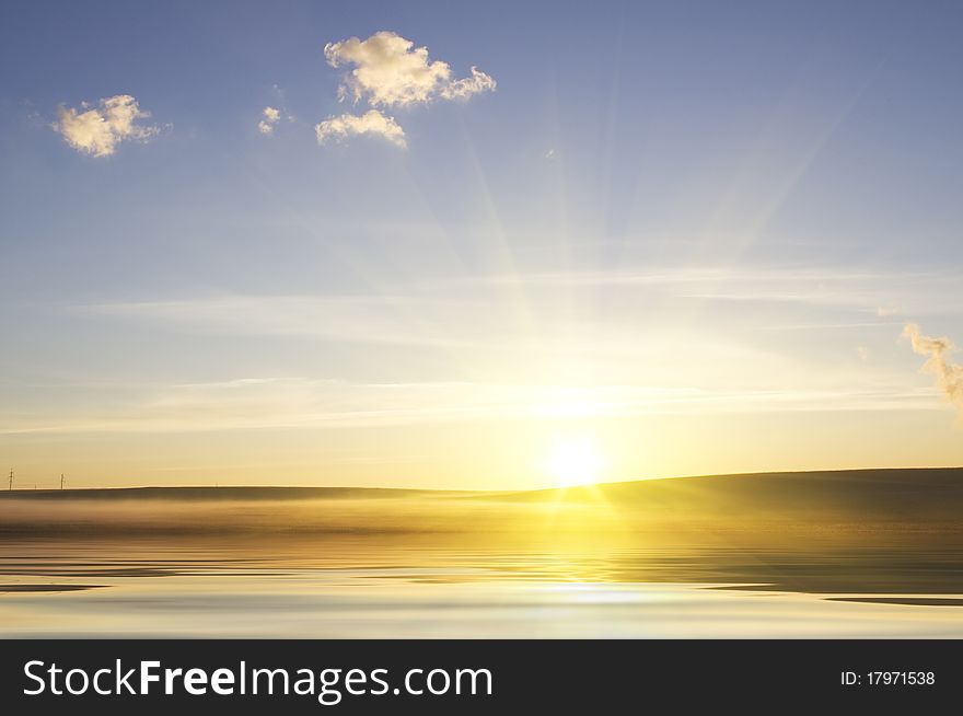 Sunrising on the sea.Nature composition.