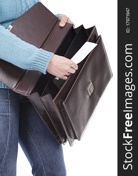 Woman Holding A Briefcase