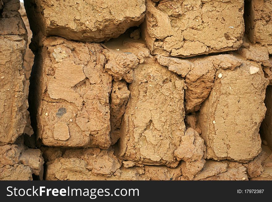 Mud bricks are made of clay with straw for background. Mud bricks are made of clay with straw for background.