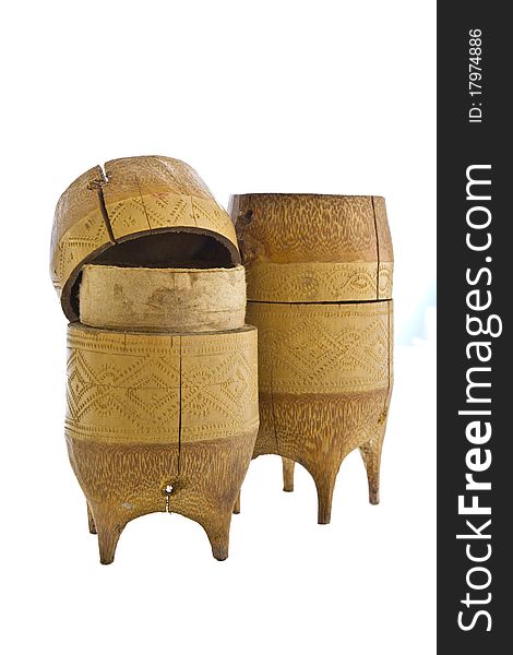 Traditional handmade birch casket of local Northern in Thailand. Traditional handmade birch casket of local Northern in Thailand