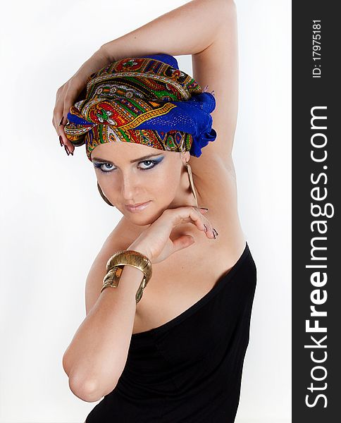 Attractive Woman In  Oriental Turban