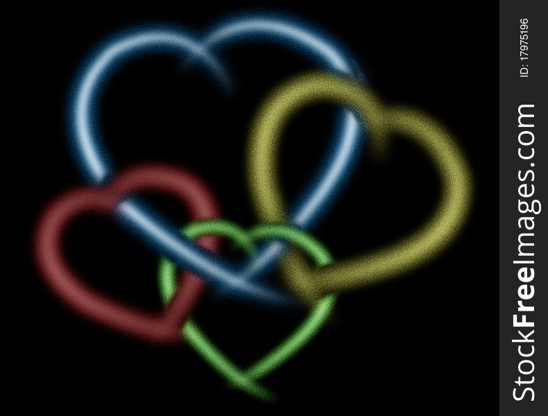 Multi-colored hearts