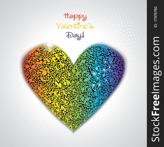 Beautifull valentine's card. Colorful heart. Beautifull valentine's card. Colorful heart.