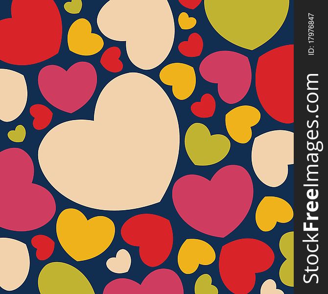 Valentine's background with colorful hearts.