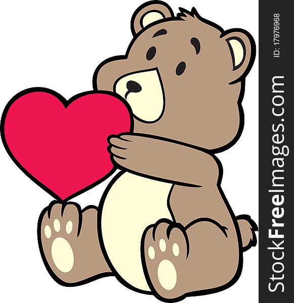 Teddy bear holding heart, suitable for valentine's day. Teddy bear holding heart, suitable for valentine's day