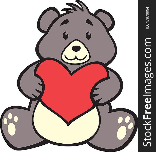 Teddy bear holding heart, suitable for valentine's day. Teddy bear holding heart, suitable for valentine's day