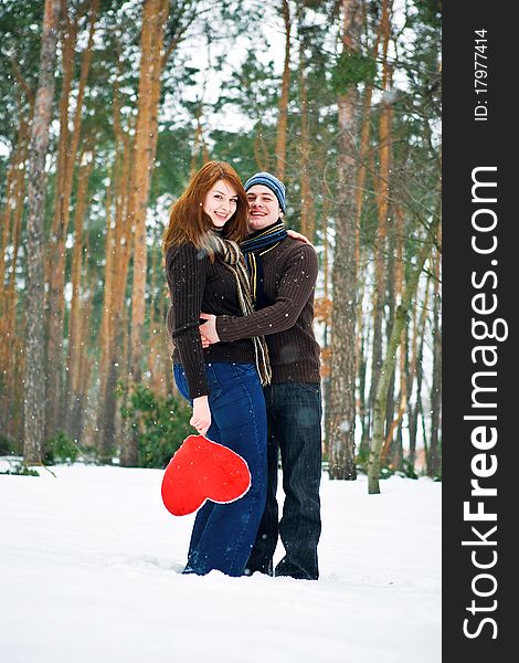 Young couple in the forest. Young couple in the forest