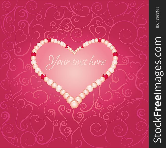 Background with pink pearls for Valentine's day. Background with pink pearls for Valentine's day