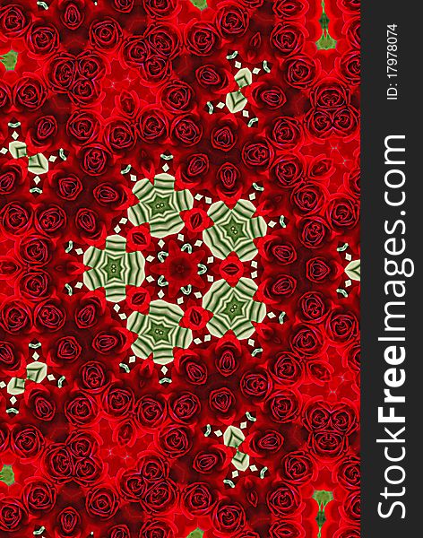 Image of rose star snowflake kaleidoscope wallpaper pattern