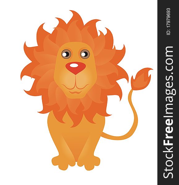 The African lion sits.Illustration