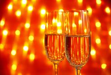 Two Glasses Of Champagne Royalty Free Stock Photo Two Glasses Of Champagne Royalty Free Stock Photo