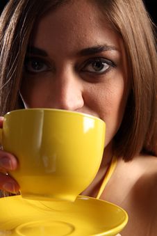 Close Up Of Beautiful Woman Drinking Cup Of Tea Stock Image Close Up Of Beautiful Woman Drinking Cup Of Tea Stock Image