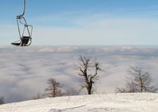 Ski Lift Above The Clouds Royalty Free Stock Image Ski Lift Above The Clouds Royalty Free Stock Image