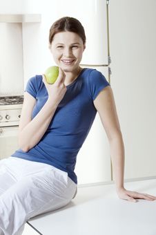 Woman Eating An Apple Stock Photos Woman Eating An Apple Stock Photos