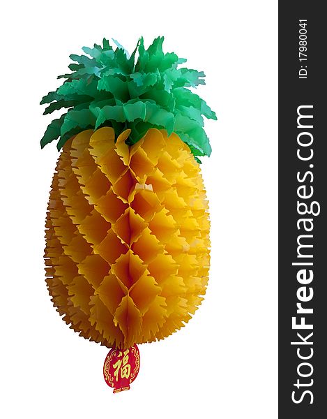 One pineapple on white background