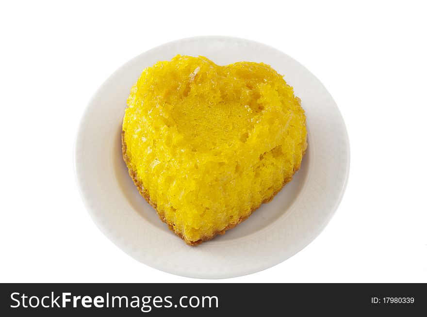 Muffins in a heart on a white background. Muffins in a heart on a white background