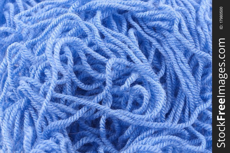 Blue yarn closeup, great for a background