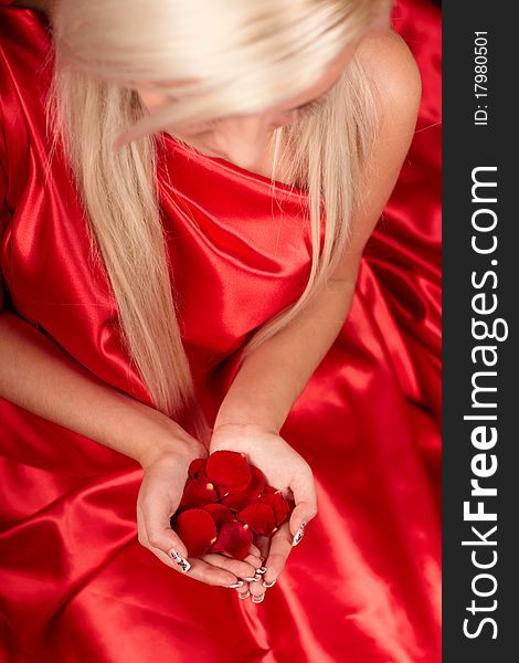 Portrait of beauty girl with rose