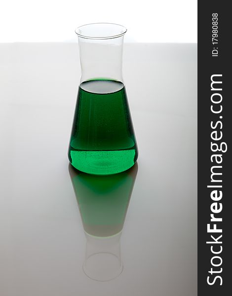 Labolatory Glassware With Colorful Fluids Isolated