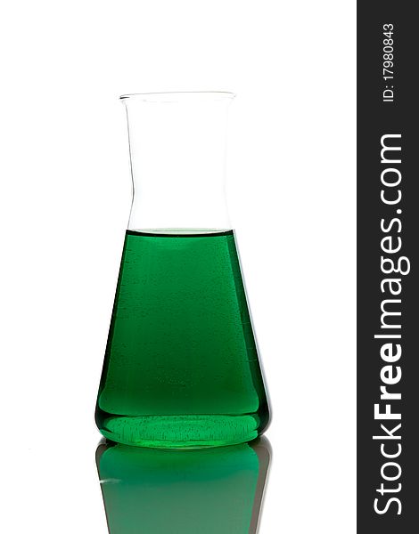 Labolatory Glassware With Colorful Fluids Isolated