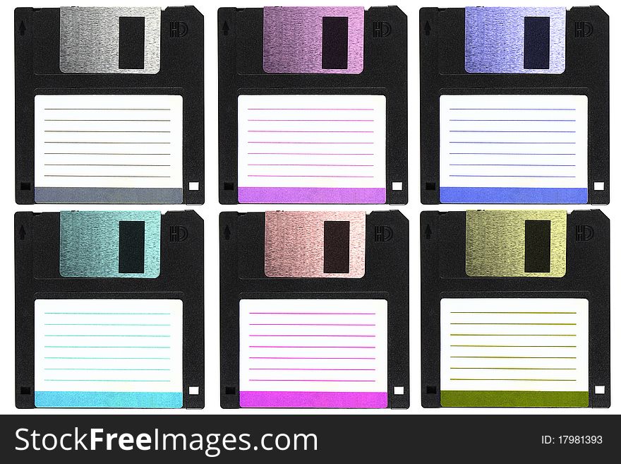 Six color of mini pc diskettes. Six color of mini pc diskettes.