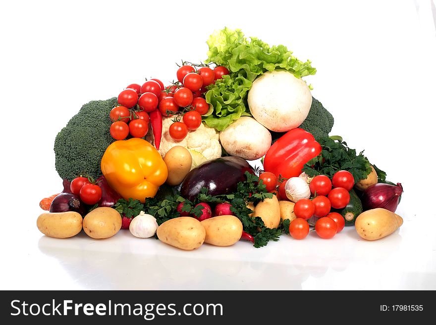 Vegetables isolated over white background. Vegetables isolated over white background.