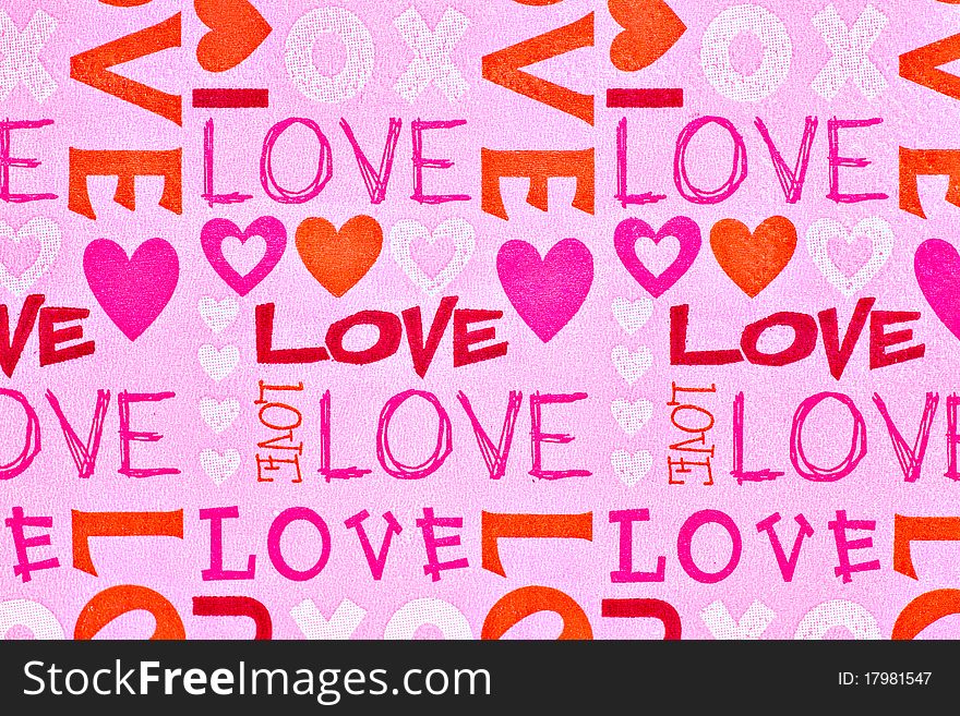A background pattern featuring the word Love. A background pattern featuring the word Love