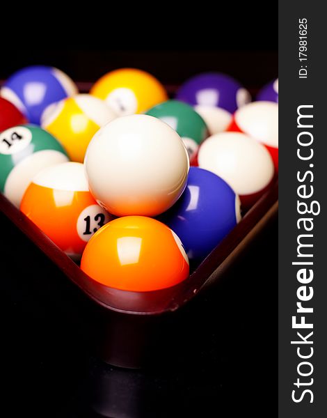 Billiard balls, cue and other! Sport time. Billiard balls, cue and other! Sport time