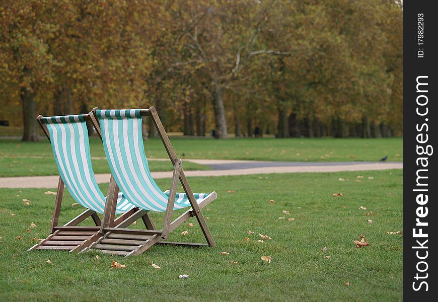 Chairs in the Hide park London. Chairs in the Hide park London