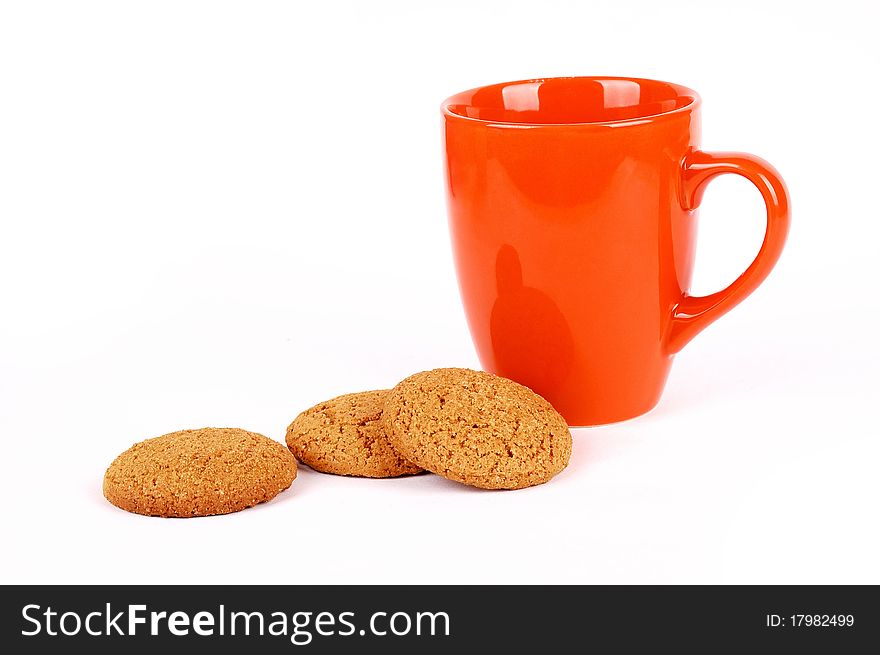 Cups for tea on a white background